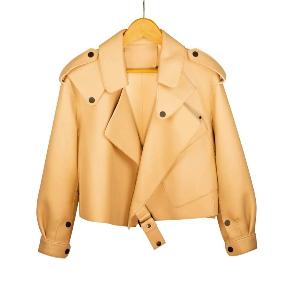 Santaella Emma Jacket In Tan Leather Sz M